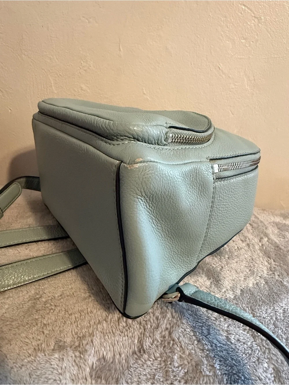kate spade Mini Pebbled Leather Backpack in Sage